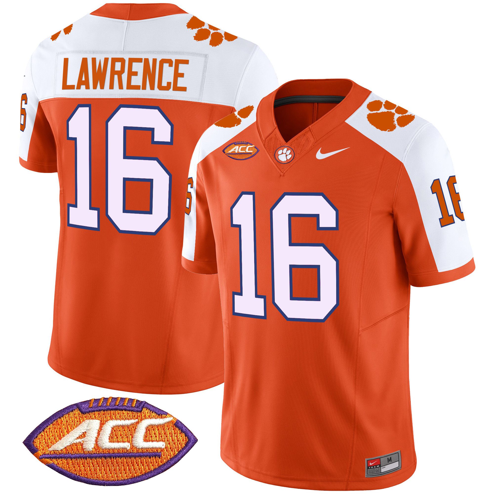 Men Clemson Tigers #16 Lawrence Orange 2024 Nike Vapor Limited NCAA Jersey